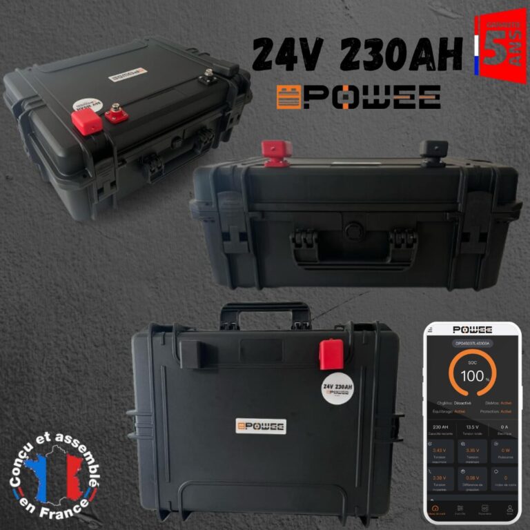 Batterie lithium (LiFePO4) 24V 230Ah Powee