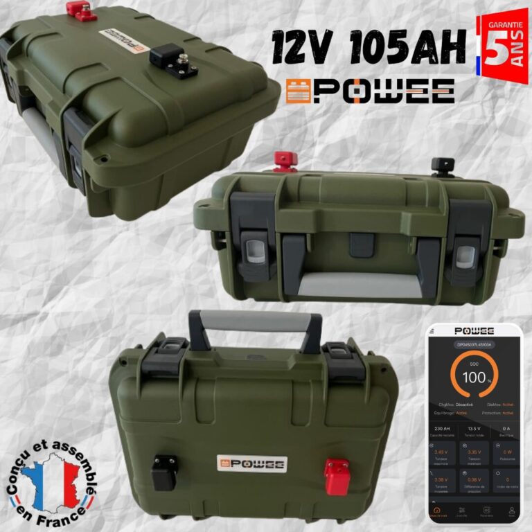 Batterie lithium (LiFePO4) 12V 105Ah Powee